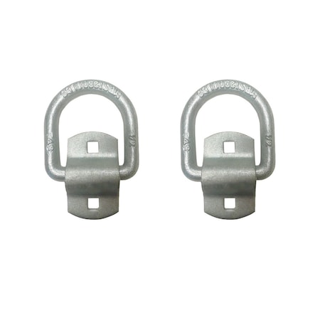 Tie 4 Safe 1/2" Bolt On Lashing D-Ring w/ Cap, WLL, 4,000 lbs., PK2 RH08-12M-2